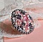 Bague Pampilles Rose et Grise avec des navettes et perles nacr&eacute;es en cristal de Swarovski