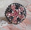 Bague Pampilles Rose et Grise avec des navettes et perles nacr&eacute;es en cristal de Swarovski