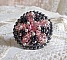 Bague Pampilles Rose et Grise avec des navettes et perles nacr&eacute;es en cristal de Swarovski