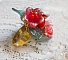Bague Roseraie Proven&ccedil;ale cr&eacute;&eacute;e avec des toupies de Swarovski, des perles en r&eacute;sine, acrylique, verre et accessoires en laiton dor&eacute;