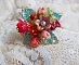 Bague Roseraie Proven&ccedil;ale cr&eacute;&eacute;e avec des toupies de Swarovski, des perles en r&eacute;sine, acrylique, verre et accessoires en laiton dor&eacute;