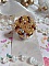 Bague Soleil mont&eacute;e avec des toupies en Cristal de Swarovski aux couleurs Topaze, Gold et Marron &agrave; laquelle s&rsquo;ajoute des facettes en Verre de Boh&egrave;me. Les perles s&rsquo;entrelacent avec les rocailles Dor&eacute;es