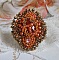 Bague Soufle d'Automne Ethnique avec un cabochon topaz vintage