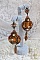 BO Amber Romance avec un cabochon en r&eacute;sine orn&eacute; de cristaux : navettes Topaz, Noir et Cristal avec rocailles. Le cuir compl&egrave;te les pendants avec des perles en Agate sur dormeuses. Un style Am&eacute;rindien