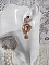 BO Anges Musiciens avec cabochons ovales en verre, strass, cristaux et estampes Dor&eacute;es