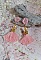 BO Baby Pink mont&eacute;es avec pompons, coquilles, perles rondes nacr&eacute;es cristal Swarovski et puces marguerites