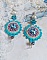 BO Beauty Alicia Blue brod&eacute;es avec rocailles, perles Cristal Swarovski et crochets en Argent 925