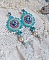 BO Beauty Alicia Blue brod&eacute;es avec rocailles, perles Cristal Swarovski et crochets en Argent 925