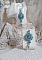 BO Beauty Alicia Blue brod&eacute;es avec rocailles, perles Cristal Swarovski et crochets en Argent 925