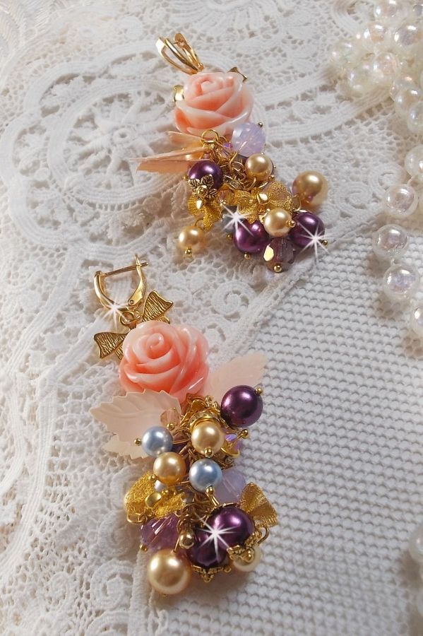 BO Bell'issim P&ecirc;che et Cr&egrave;me avec des Cristaux de Swarovski 