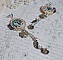 BO Belle de Cadix avec cabochons ronds en verre, fleurs clochettes en verre, cristaux, n&oelig;uds en R&eacute;sine, cha&icirc;nes perl&eacute;es, breloques et clous d&rsquo;oreilles en Argent 925/1000