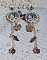 BO Belle de Cadix avec cabochons ronds en verre, fleurs clochettes en verre, cristaux, n&oelig;uds en R&eacute;sine, cha&icirc;nes perl&eacute;es, breloques et clous d&rsquo;oreilles en Argent 925/1000