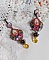 BO Belle classe mont&eacute;es avec estampes m&eacute;tal, cabochons verres, fleurs porcelaines et perles Cristal Swarovski.