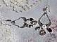 BO Bohochic argent&eacute;es et Noir cr&eacute;es avec des cabochons poire en cristal, breloque &eacute;poxy, poires en verre sur des crochets d'oreilles en argent 925