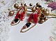 BO Bonheur mont&eacute;es avec cabochons poires, n&oelig;ud satin, cha&icirc;ne strass, gouttes et cristal Swarovski