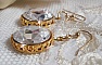 Boucles d'oreilles artisanales en cristal Swarovski et Gold Filled.