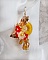 BO bouton d&rsquo;or brod&eacute;es sur fil coton jaune, fleurs, feuilles, rocailles, cristaux, crochets gold filled, quel charme !