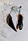 BO Chant du Coq avec des plumes de Coq et Cygne, cha&icirc;ne argent, cabochons r&eacute;sine et clous en laiton