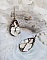 Boucles d'oreilles pendantes style Shabby Chic avec cabochons portraits.