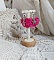BO Charming Fuchsia cr&eacute;&eacute;es avec perles Swarovski, p&eacute;tales de roses en tissu et dormeuses laitons
