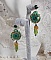 BO Charnelle brod&eacute;es avec des perles rondes et cabochons de Swarovski, des gouttes facett&eacute;es et des rocailles