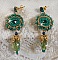 BO Charnelle brod&eacute;es avec des perles rondes et cabochons de Swarovski, des gouttes facett&eacute;es et des rocailles