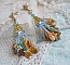 Boucles d'oreilles artisanales style amérindien en nacre et perles.