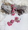 Boucles d'oreilles pendantes fleurs roses et perles Cristal Swarovski.