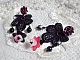 BO Cocktail Sangria cr&eacute;&eacute;es avec de la dentelle noire tr&egrave;s ancienne, des cristaux, des fleurs frosted, des cabochons r&eacute;sine et des accessoires de couleur Noire