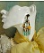 BO Coeur de Printemps, dagues en verre Menthe/Ivoire, cabochons r&eacute;sine Jaune, cha&icirc;ne strass et cabochons cristal AB, papillons, fleurs &eacute;poxy, estampes avec boucles en M&eacute;tal. Une belle Nature !