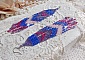 BO Constellation aux rocailles et tubes en Verre, toupies en cristal et crochets en Argent 925/1000 