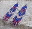 BO Constellation aux rocailles et tubes en Verre, toupies en cristal et crochets en Argent 925/1000 