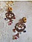 BO French Flowers avec des clochettes et campanules en verre, roses r&eacute;sine, estampes demi-lune, breloques feuilles et crochets d'oreilles en laiton