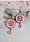 Boucles d'oreilles brodées roses avec sequins et perles Swarovski.