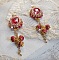 BO Nous Deux brod&eacute;es avec cabochons et perles en cristal Swarovski, crochets d'oreilles en or Gold Filled 14 carats