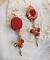 BO Nous Deux brod&eacute;es avec cabochons et perles en cristal Swarovski, crochets d'oreilles en or Gold Filled 14 carats