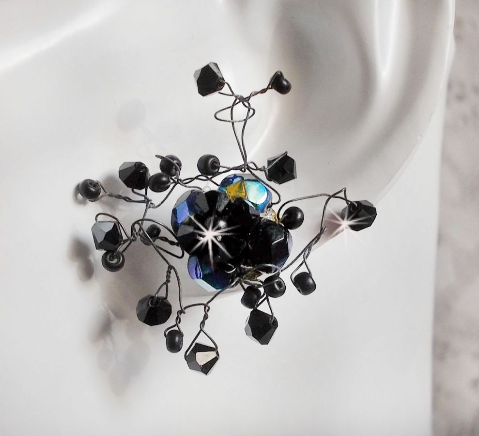BO Douce Nuit avec des toupies en cristal de Swarovski et des facettes en verre
