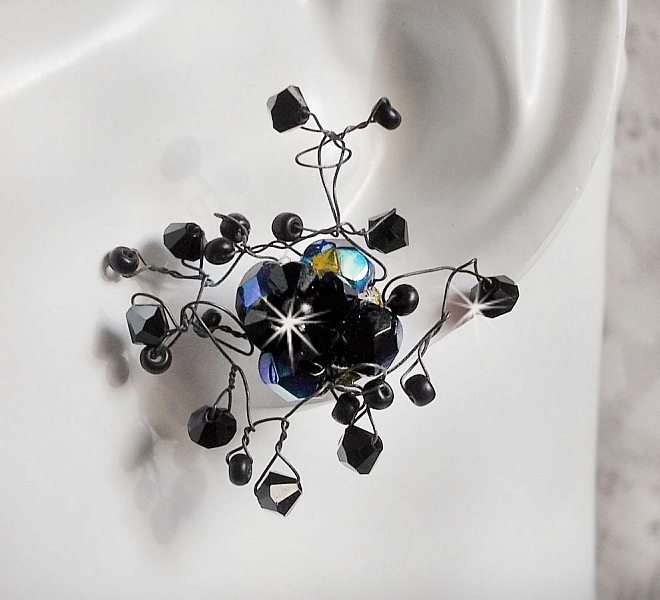 BO Douce Nuit avec des toupies en cristal de Swarovski et des facettes en verre