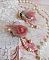 BO Douceur Poudr&eacute;e brod&eacute;es sur des cabochons dormeuses en Laiton avec du ruban velours, tulles, ruban Organza, &eacute;tamines, coupelles, cristaux, perles rondes en Verre et rocailles