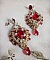 BO Drigon Red brod&eacute;es avec des cabochons Rouge, Cristal et Argent&eacute;, repr&eacute;sentant une femme Dragon &agrave; laquelle s&rsquo;ajoute des strass, rocailles, facettes et clous d&rsquo;oreilles Argent 925. Esprit Asiatique !