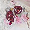 BO Enchantement d'Automne brod&eacute;es avec rocailles, perles rondes nacr&eacute;es et cristaux Swarovski