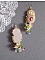 BO Envol&eacute;e Fleurie brod&eacute;es avec des cabochons ovales et ronds aux couleurs : Light Fuchsia et Ivoire, orn&eacute;s de perles rondes, fleurs Lucites et rocailles. Mont&eacute;es sur crochets en Gold Filled 14 carats