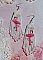 BO Les Flamants Blancs et Roses mont&eacute;es aux rocailles de qualit&eacute; en verre. Couleurs : Blanc et Rose. S&rsquo;ajoute aux rocailles des toupies Blanches. Le tout est associ&eacute; &agrave; des crochets en argent 925.