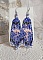 Boucles d'oreilles artisanales en perles motif flamants roses et bleus.