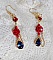 BO Flamenca mont&eacute;es avec cabochons en Cristal, roses en R&eacute;sine, perles rondes en Jade, une cha&icirc;ne avec des poires en oxyde de Zirconium