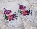 BO Fleurs de Cerisier mont&eacute;es aux rocailles de qualit&eacute; en verre. Couleurs : Blanc, Rose, Fuchsia, Violet et Vert. S&rsquo;ajoute aux rocailles des toupies Blanches Opaques avec des crochets en Argent 925.