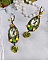 Boucles d'oreilles fée avec cabochons, strass et fleurs polymères.