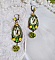 Boucles d'oreilles fée avec cabochons, strass et fleurs polymères.