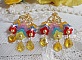 BO Garden Flowers mont&eacute;es avec des gouttes, perles rondes nacr&eacute;es en Cristal, fleurs lucites, perles en Verre sur crochets diamant&eacute;es en Gold Filled 14 carats