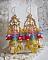 BO Garden Flowers mont&eacute;es avec des gouttes, perles rondes nacr&eacute;es en Cristal, fleurs lucites, perles en Verre sur crochets diamant&eacute;es en Gold Filled 14 carats